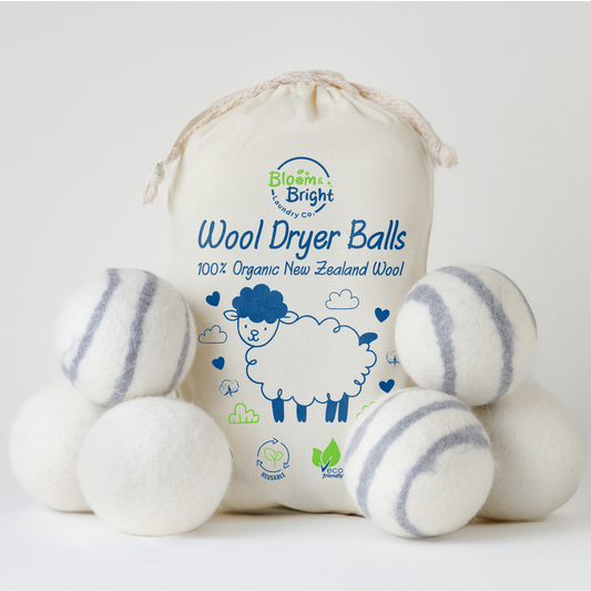 Organic Wool Dryer Balls Laundry Reusable [Set of 6] XL - 100% Pure New Zealand Wool - Natural Anti Static Fabric Softener Balls